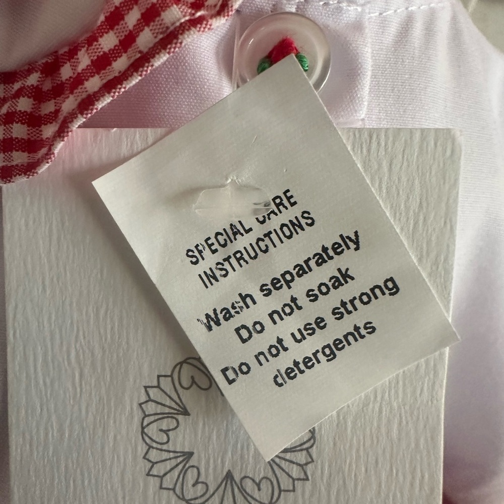 The Proper Peony Red and White Baby Bubble Romper with Bow - Picture 10 of 10